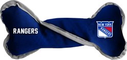 Littlearth NHL Tug Bone with Squeaker Dog Toy, New York Rangers slide 1 of 2