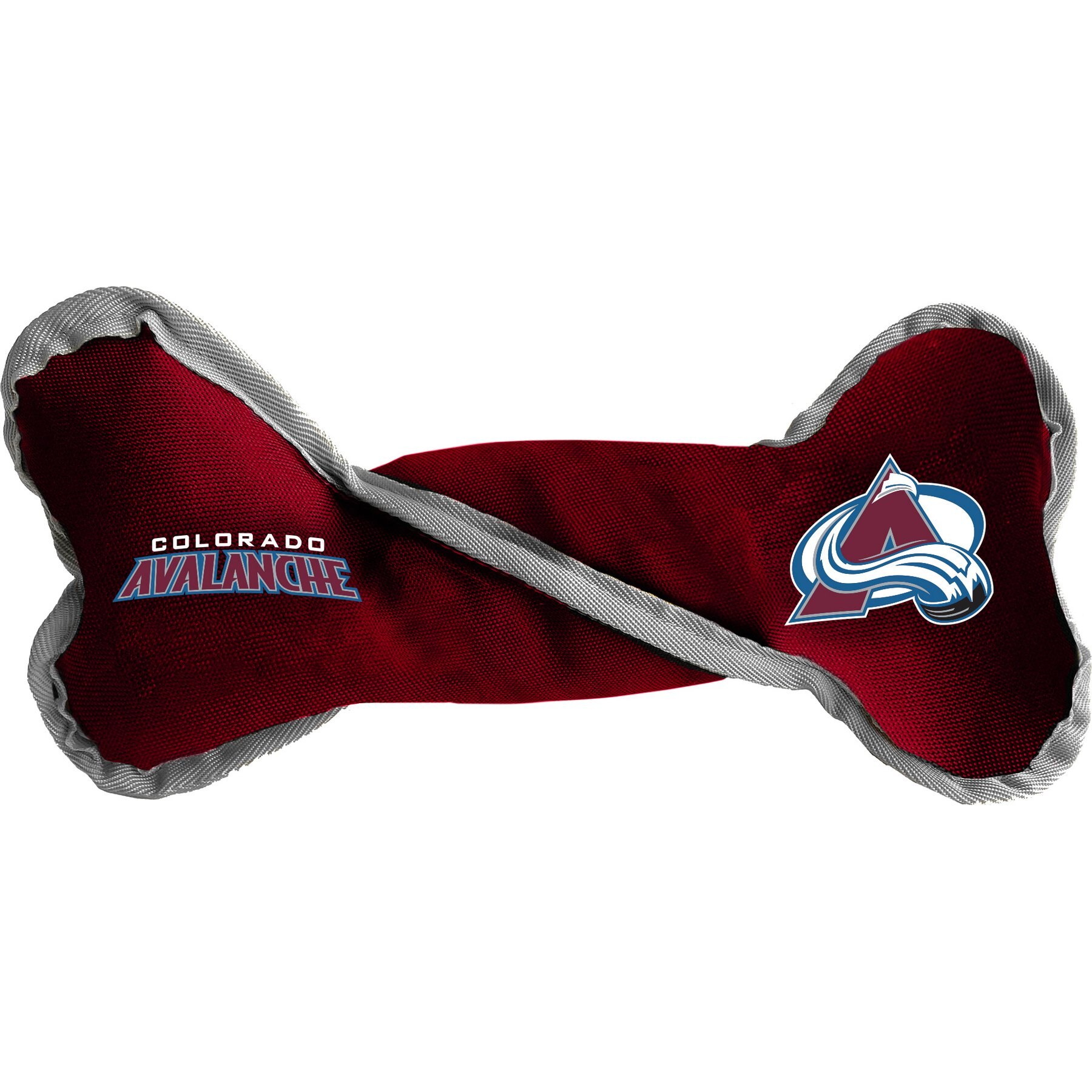 Littlearth NHL Tug Bone with Squeaker Dog Toy, Colorado Avalanche