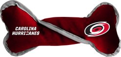 Littlearth NHL Tug Bone with Squeaker Dog Toy, Carolina Hurricanes