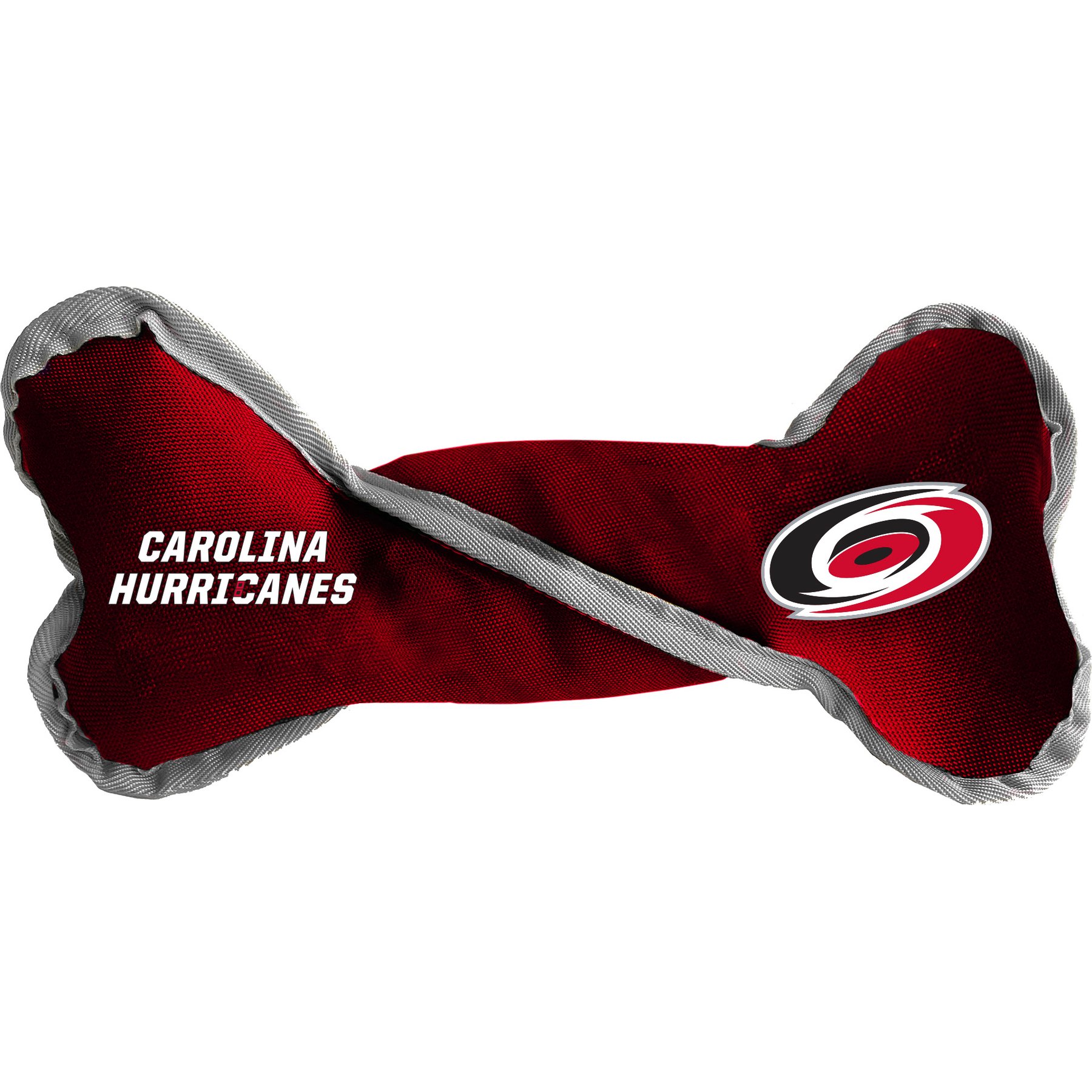 Littlearth NHL Tug Bone with Squeaker Dog Toy, Carolina Hurricanes