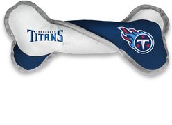 Littlearth NFL Tug Bone with Squeaker Dog Toy, Tennessee Titans