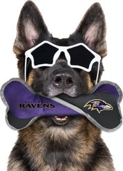 Littlearth NFL Tug Bone with Squeaker Dog Toy, Baltimore Ravens slide 2 of 2
