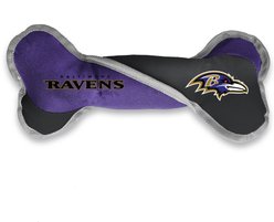 Littlearth NFL Tug Bone with Squeaker Dog Toy, Baltimore Ravens