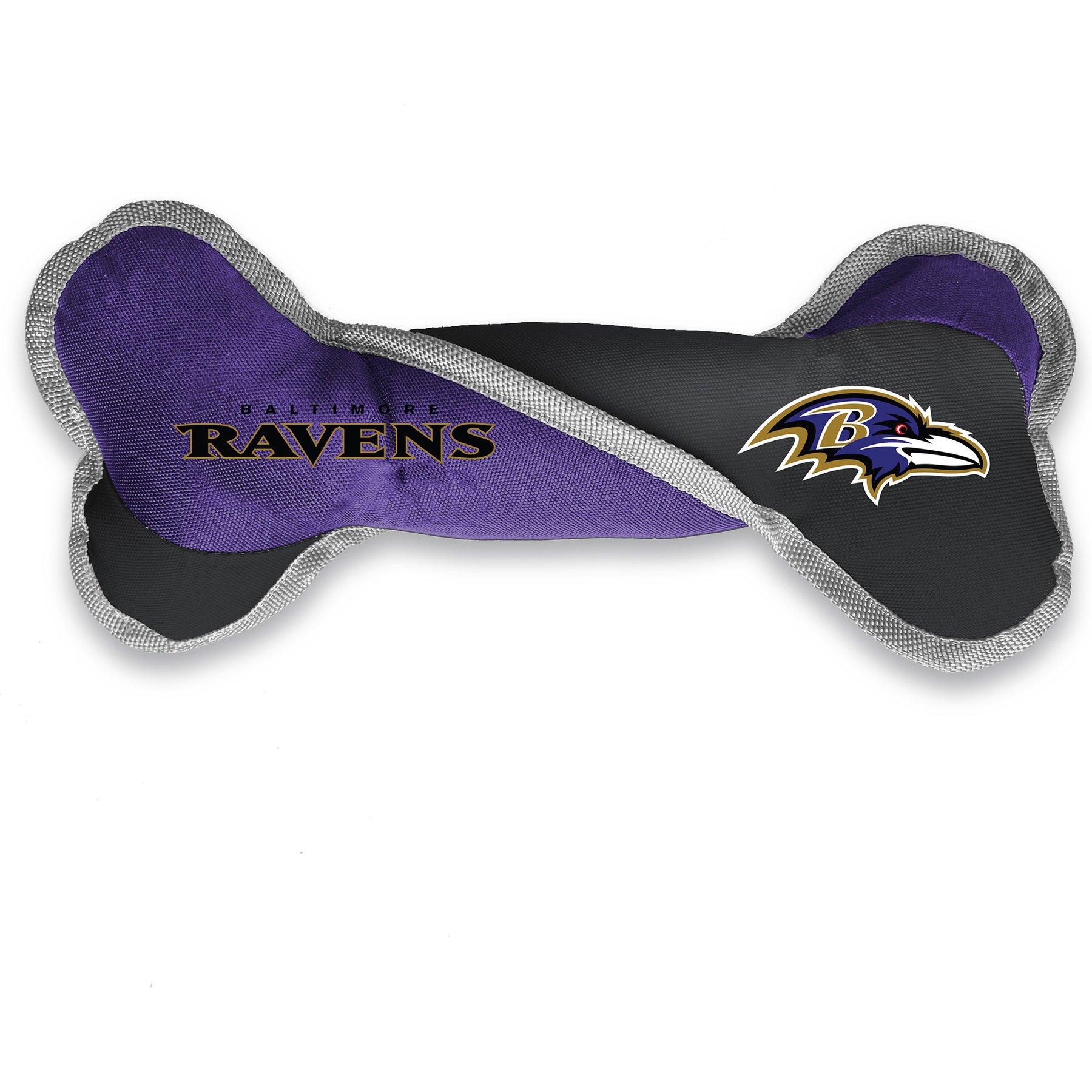 Littlearth NFL Tug Bone with Squeaker Dog Toy, Baltimore Ravens