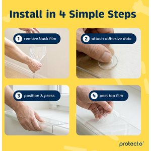 Protecto Window Sill Protector Dog & Cat Furniture Cover, Clear, 35.5 x 5.1-in, 2 count