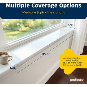 Protecto Window Sill Protector Dog & Cat Furniture Cover, Clear, 35.5 x 5.1-in, 2 count