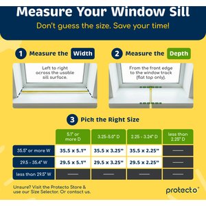 Protecto Window Sill Protector Dog & Cat Furniture Cover, Clear, 35.5 x 5.1-in, 2 count
