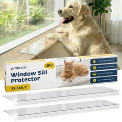 Protecto Window Sill Protector Dog & Cat Furniture Cover, Clear, 35.5 x 5.1-in, 2 count