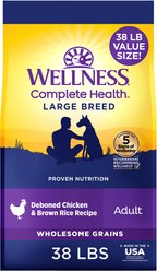 Wellness Complete Health Large Breed Adult Wholesome Grains Natural Chicken & Brown Rice, 38-lb bag