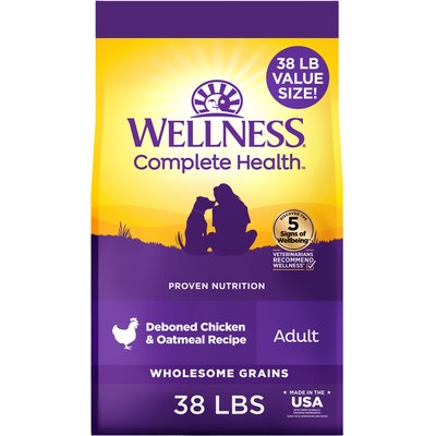 Wellness Wellness Complete Health Adult Wholesome Grains Natural Chicken & Oatmeal Dry Dog Food, 38-lb bag