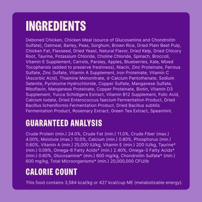 Show full view: Wellness Complete Health Adult Wholesome Grains Natural Chicken & Oatmeal Dry Dog Food, 26-lb bag slide 9 of 11