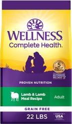 Wellness Complete Health Adult Grain-Free Natural Lamb Dry Dog Food, 22-lb bag