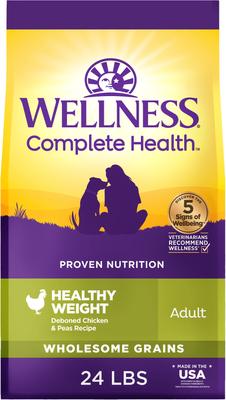 Wellness Complete Health Healthy Weight Adult Wholesome Grains Natural Chicken & Peas Dry Dog Food, 24-lb bag