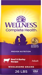 Wellness Complete Health Adult Wholesome Grains Natural Beef & Barley Dry Dog Food, 26-lb bag