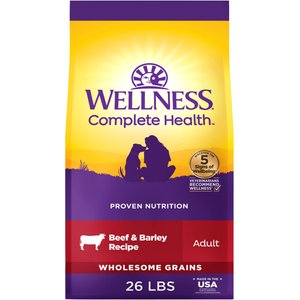 Wellness Complete Health Adult Wholesome Grains Natural Beef & Barley Dry Dog Food, 26-lb bag