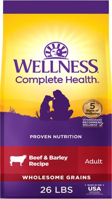 Wellness Complete Health Adult Wholesome Grains Natural Beef & Barley Dry Dog Food, 26-lb bag