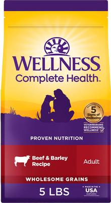 Wellness Complete Health Adult Wholesome Grains Natural Beef & Barley Dry Dog Food, 5-lb bag