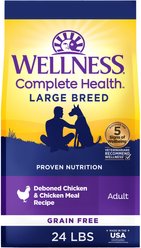 Wellness Complete Health Large Breed Adult Grain-Free Natural Chicken Dry Dog Food, 24-lb bag