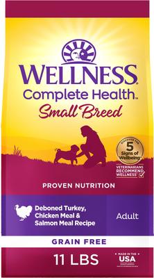 Wellness Complete Health Small Breed Grain-Free Natural Turkey, Chicken, & Salmon Dry Dog Food, 11-lb bag