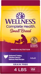 Wellness Complete Health Small Breed Grain-Free Natural Turkey, Chicken, & Salmon Dry Dog Food, 4-lb bag
