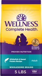 Wellness Complete Health Adult Wholesome Grains Natural Whitefish & Sweet Potato Dry Dog Food, 5-lb bag slide 1 of 9