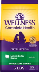 Wellness Complete Health Adult Wholesome Grains Natural Lamb & Barley Dry Dog Food, 5-lb bag