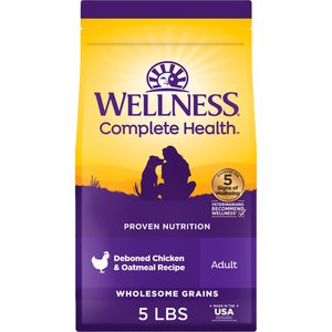 Wellness Complete Health Adult Wholesome Grains Natural Chicken & Oatmeal Dry Dog Food, 5-lb bag
