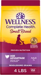 Wellness Complete Health Small Breed Senior Wholesome Grains Natural Turkey & Peas Dry Dog Food, 4-lb bag