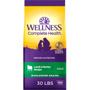 Wellness Complete Health Adult Wholesome Grains Natural Lamb & Barley Dry Dog Food, 30-lb bag