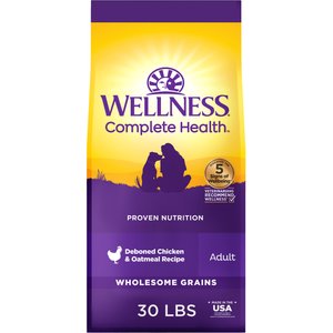 Wellness Complete Health Adult Wholesome Grains Natural Chicken & Oatmeal Dry Dog Food, 30-lb bag