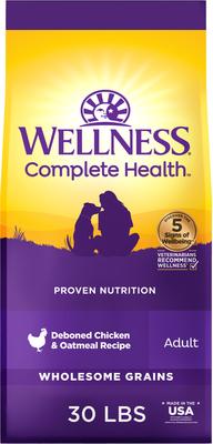 Wellness Complete Health Adult Wholesome Grains Natural Chicken & Oatmeal Dry Dog Food, 30-lb bag