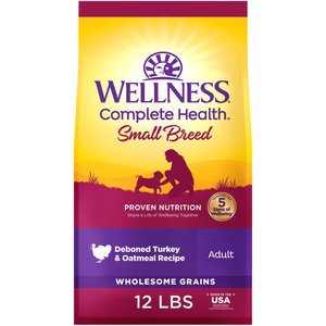Wellness Complete Health Small Breed Adult Wholesome Grains Natural Turkey & Oatmeal Dry Dog Food, 12-lb bag