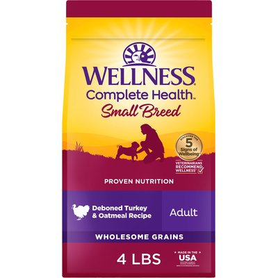 Wellness Wellness Small Breed Complete Health Turkey & Oatmeal Dog Food, 4-lb