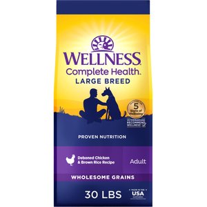 Wellness Complete Health Large Breed Adult Wholesome Grains Natural Chicken & Brown Rice, 30-lb bag