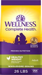 Wellness Complete Health Healthy Weight Adult Wholesome Grains Natural Chicken & Peas Dry Dog Food, 26-lb bag