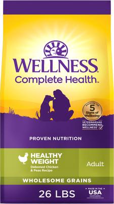 Wellness Complete Health Healthy Weight Adult Wholesome Grains Natural Chicken & Peas Dry Dog Food, 26-lb bag