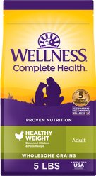 Wellness Complete Health Healthy Weight Adult Wholesome Grains Natural Chicken & Peas Dry Dog Food, 5-lb bag