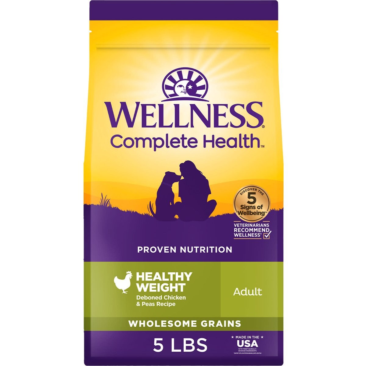 Wellness Complete Health Healthy Weight Chicken & Peas Dog Food, 5-lb