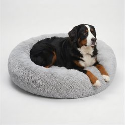 HOMAGICO Calming Removable Cover Bolster Dog & Cat Bed, Grey, Large