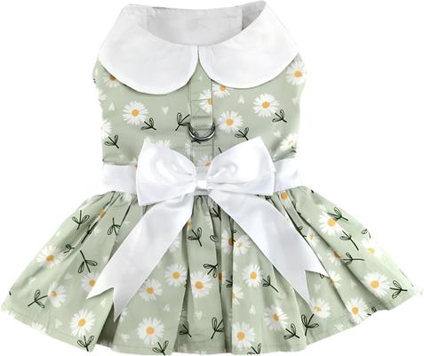 mint green dog dress Peplum Bow Cheesecloth Dog Dress - Teal Green main image 1