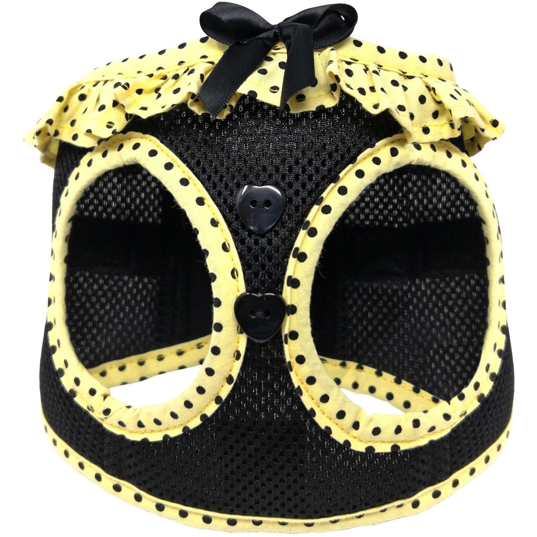 Doggie Design American River Choke Free Polka Dot Collection Dog Harness, Yellow & Black, XXX-Large: 30 to 33-in chest
