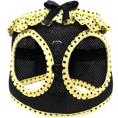 Doggie Design Doggie Design American River Choke Free Polka Dot Collection Dog Harness, Yellow & Black, X-Large: 21 to 24-in chest