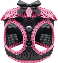 Doggie Design American River Choke Free Polka Dot Collection Dog Harness, Hot Pink & Black, Large: 19 to 21-in chest