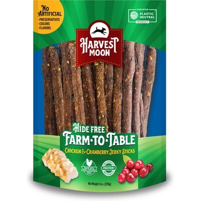 Harvest Moon Harvest Moon Farm To Table Rawhide-Free Chicken & Cranberry Flavored Soft & Chewy Dog Jerky Strips, 8-oz bag