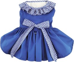 Doggie Design Gingham Dog Dress, Blue, X-Large