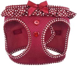 Doggie Design American River Choke Free Polka Dot Collection Dog Harness, Wine, Small: 13 to 16-in chest