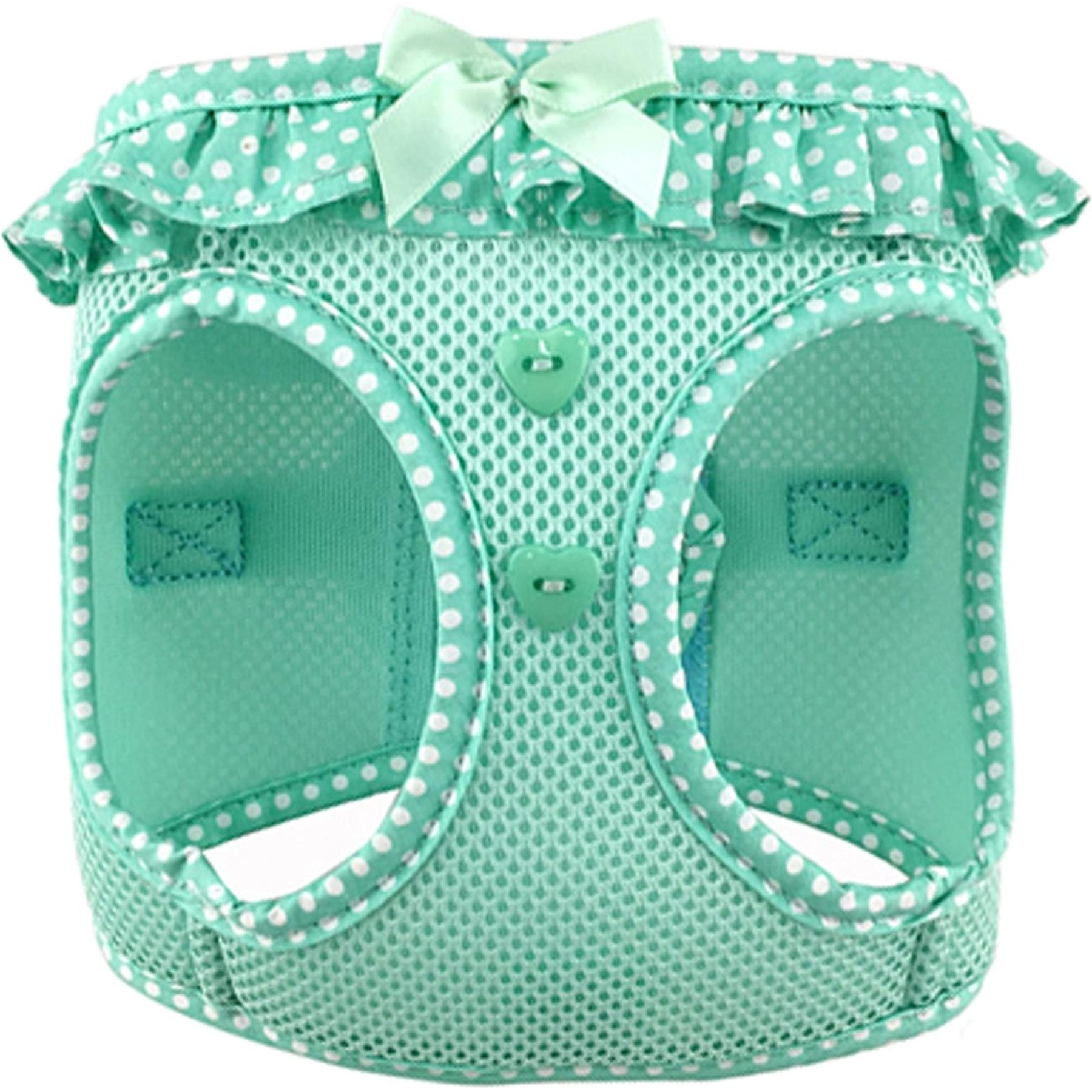 Doggie Design American River Choke Free Polka Dot Collection Dog Harness, Teal, X-Large: 21 to 24-in chest