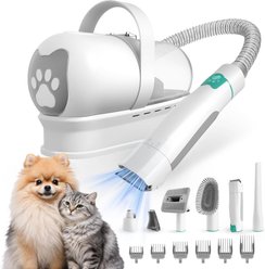 8VR Grooming Kit with 6 Pet Grooming Tools Dog Grooming Vacuum, White