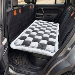 PETSPARX Non-Slip Mat Car Seat Protector Dog Bed, Medium, Gray/White