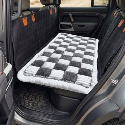 PETSPARX PETSPARX Non-Slip Mat Car Seat Protector Dog Bed, Medium, Gray/White
